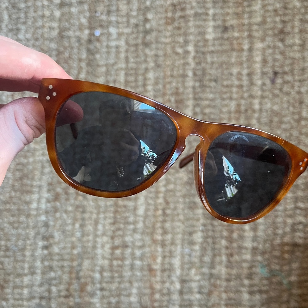 CELINE CL40102F 53V Acetate HAVANA Blue Lenses Sunglasses 59-16-150